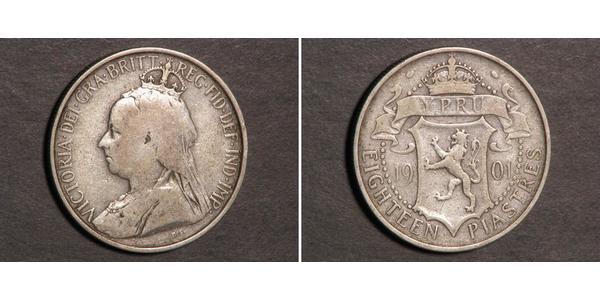 18 Піастр Британський Кіпр (1878 - 1960) Срібло Вікторія (1819 - 1901)