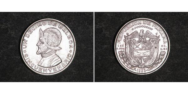 1/10 Balboa Panamá Argento Vasco Núñez de Balboa (1475 – 1519)