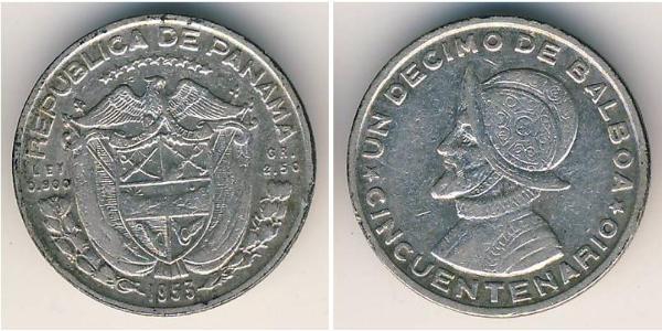 1/10 Balboa Panamá Plata Vasco Núñez de Balboa (1475 – 1519)