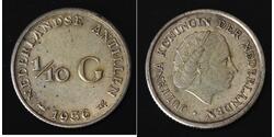 1/10 Gulden Antilles néerlandaises (1954 – 2010) Argent 