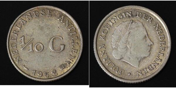 1/10 Gulden Antillas Neerlandesas (1954 – 2010) Plata 