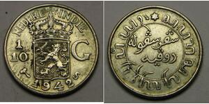 1/10 Gulden Dutch East India (1800 - 1942) Silver 