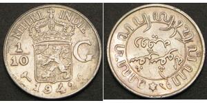 1/10 Gulden Dutch East India (1800 - 1942) Silver 