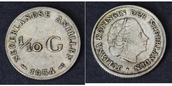 1/10 Gulden Netherlands Antilles (1954 – 2010) Silver 