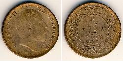 1/12 Anna Raj Britannico (1858-1947) Bronzo 