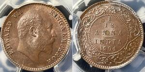 1/12 Anna Raj Britannico (1858-1947) Bronzo 