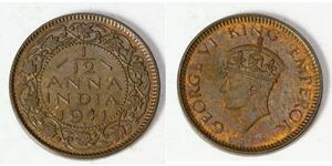1/12 Anna Raj Britannico (1858-1947) Bronzo Giorgio VI (1895-1952)
