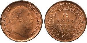 1/12 Anna Raj Britannico (1858-1947) Bronzo 
