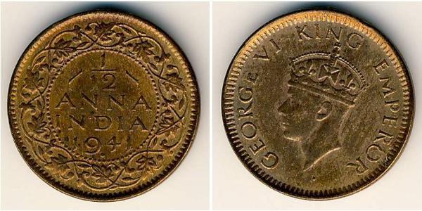 1/12 Anna Raj Britannico (1858-1947) Bronzo Giorgio VI (1895-1952)