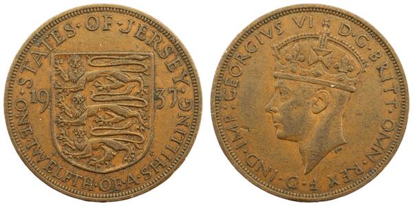 1/12 Shilling Jersey Kupfer 