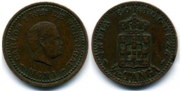 1/12 Tanga Portuguese India (1510-1961) Bronze 