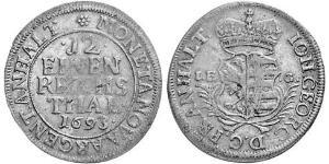 1/12 Thaler Anhalt-Dessau (1603 -1863) Argent Jean-Georges II d