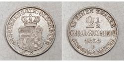 1/12 Thaler Grand Duchy of Oldenburg (1814 - 1918) Argento Pietro Federico Guglielmo di Oldenburg