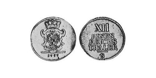 1/12 Thaler Principato di Ansbach (1398–1792) Argento Cristiano Federico di Brandeburgo-Ansbach(1736 – 1806)