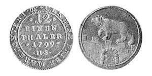 1/12 Thaler Anhalt-Bernburg (1603 - 1863) Biglione Argento Alessio Federico Cristiano di Anhalt-Bernburg(1767 – 1834)