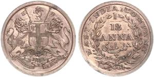 1/12 Анна Британская Ост-Индская компания (1757-1858) / Индия Медь 