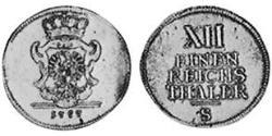 1/12 Талер Ансбах (княжество) (1398–1792) Серебро Charles Alexander, Margrave of Brandenburg-Ansbach (1736 – 1806)