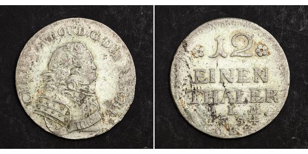1/12 Талер Герцогство Мекленбург-Шверин (1352-1918) Срібло (билон) 
