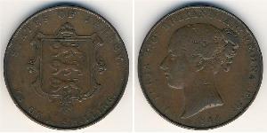 1/13 Shilling Jersey Cobre Victoria (1819 - 1901)