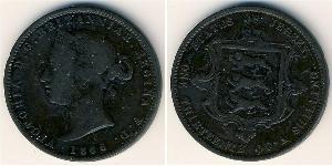 1/13 Shilling Jersey Cobre Victoria (1819 - 1901)