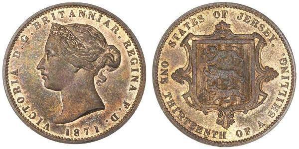 1/13 Shilling Jersey Copper Victoria (1819 - 1901)