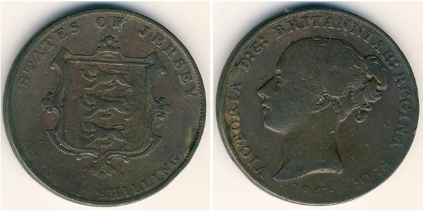 1/13 Shilling Jersey Kupfer Victoria (1819 - 1901)