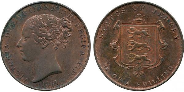 1/13 Shilling Jersey Kupfer Victoria (1819 - 1901)