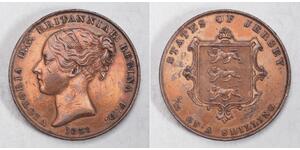 1/13 Shilling Isola di Jersey Rame Vittoria (1819 - 1901)