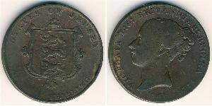 1/13 Shilling Isola di Jersey Rame Vittoria (1819 - 1901)