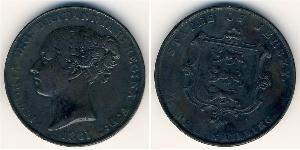 1/13 Shilling Isola di Jersey Rame Vittoria (1819 - 1901)