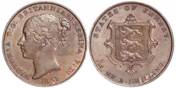 1/13 Shilling Jersey 銅 维多利亚 (英国君主)