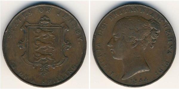 1/13 Шилінг Джерсі Мідь Вікторія (1819 - 1901)