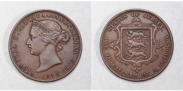 1/13 Шилінг Джерсі Мідь Вікторія (1819 - 1901)
