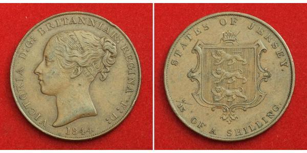 1/13 Шилінг Джерсі Мідь Вікторія (1819 - 1901)