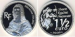 1 1/2 Euro France Argent 