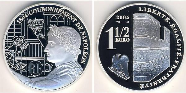 1 1/2 Euro Frankreich Silber 