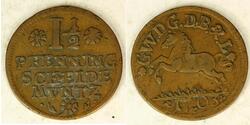 1-1/2 Pfennig States of Germany Copper 