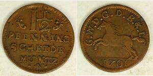 1-1/2 Pfennig States of Germany Cuivre 
