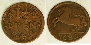 1-1/2 Pfennig States of Germany Kupfer 