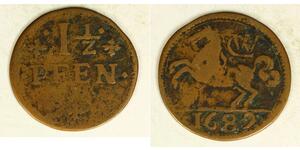 1-1/2 Pfennig States of Germany Kupfer 
