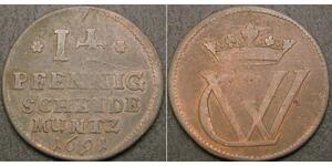 1-1/2 Pfennig States of Germany Kupfer 