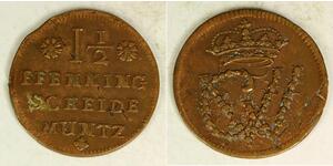 1-1/2 Pfennig States of Germany Kupfer 