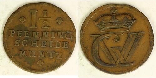 1-1/2 Pfennig States of Germany Kupfer 