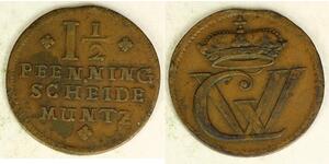 1-1/2 Pfennig 联邦州 (德国) 銅 