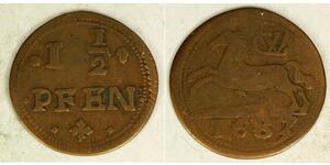 1-1/2 Pfennig 联邦州 (德国) 銅 