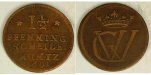 1-1/2 Pfennig 联邦州 (德国) 銅 