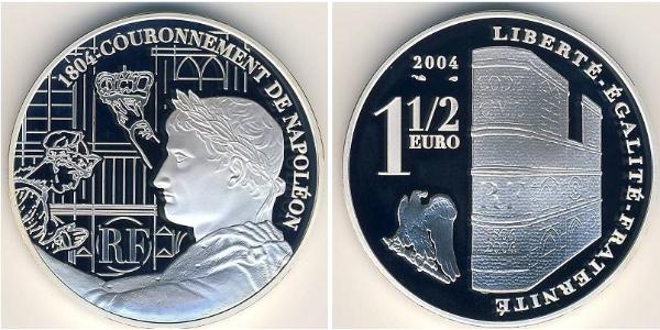 1 1/2 Евро Франция Серебро 