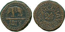 1/24 Rixdollar / 2 Stiver Sri Lanka Kupfer 