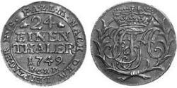 1/24 Thaler Anhalt-Zerbst  (1544 - 1796) Biglione Argento Federico Augusto di Anhalt-Zerbst(1734 – 1793)