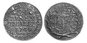 1/24 Thaler Anhalt-Zerbst  (1544 - 1796) Biglione Argento Federico Augusto di Anhalt-Zerbst(1734 – 1793)